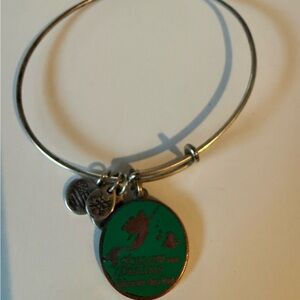 Alex & Ani Disney The Little Mermaid Green Enamel Charm Bangle Bracelet